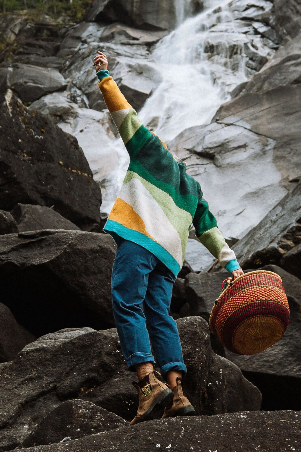 Passenger Scenic Womens Recycled Knitted Jumper Scenic Dark Fern