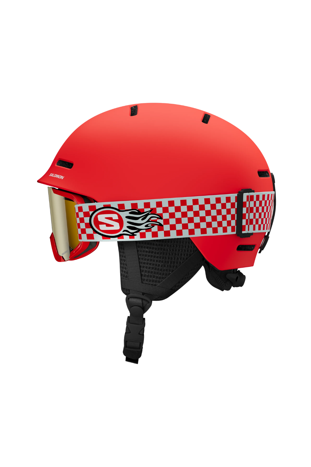 Salomon Player Combo Kids Ski/Snowboard Helmet Cherry Tomato