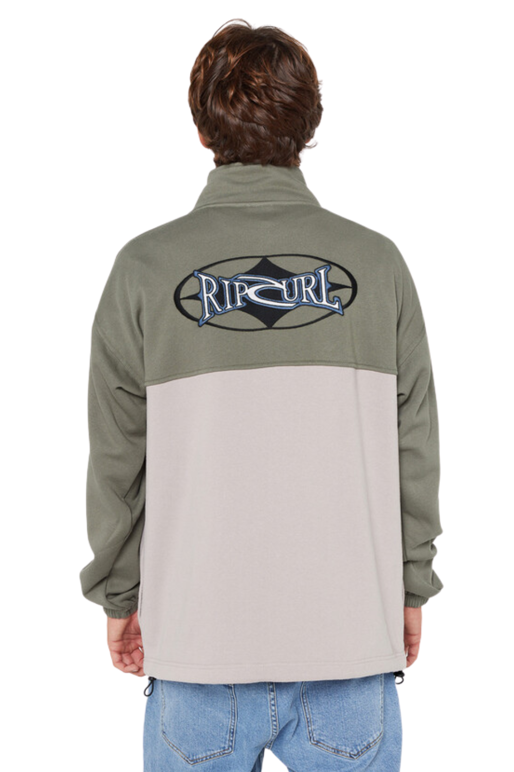 Rip Curl Heritage Oval 1/4 Zip Crew Cactus Green