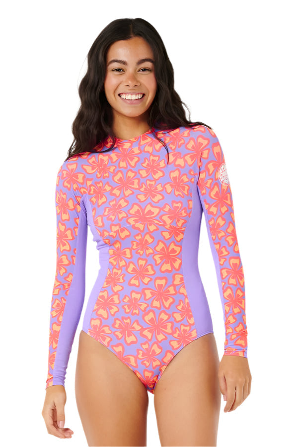 Rip Curl Neon Isles Long Sleeve Upf Surfsuit Purple