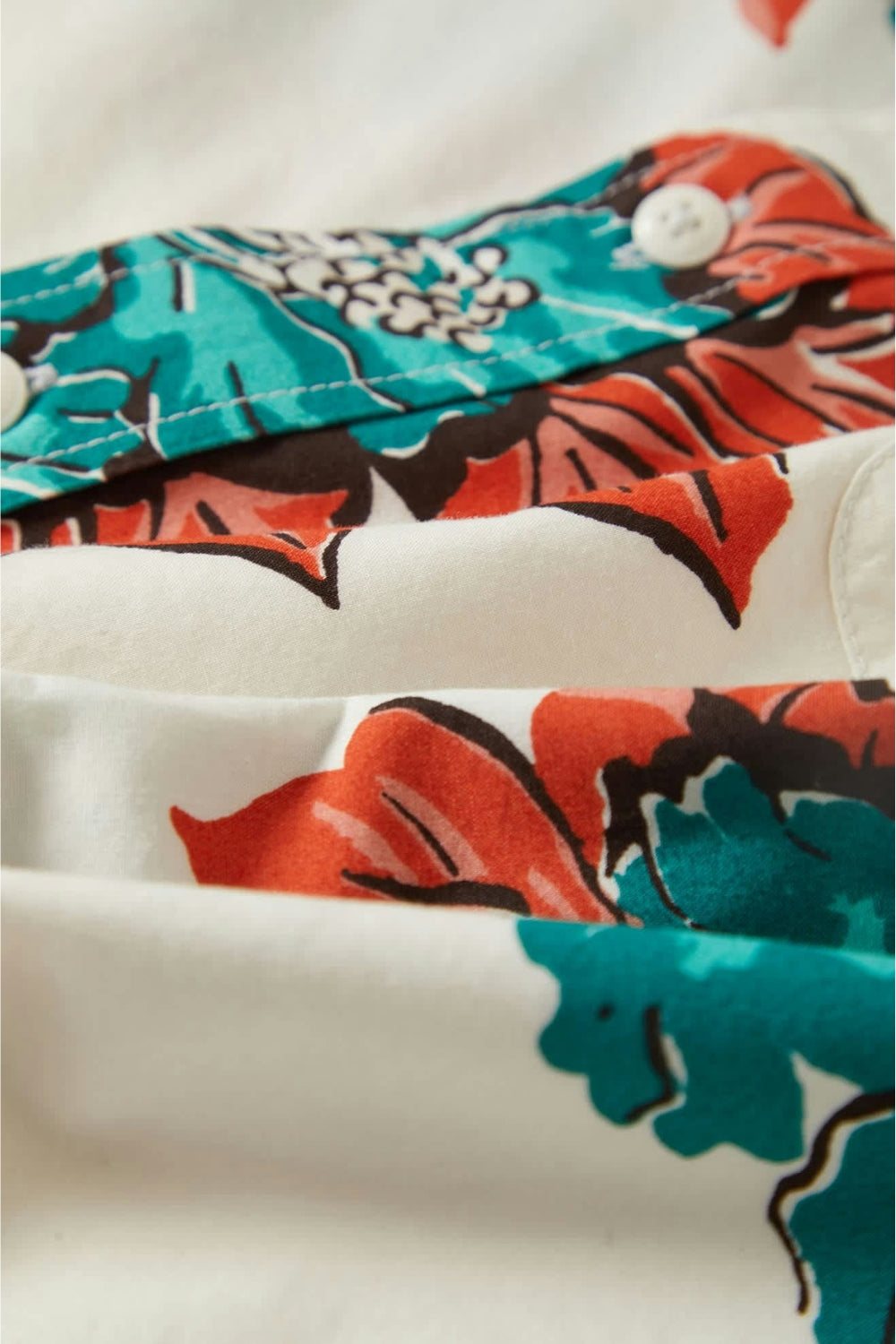 Brixton Cru Print Short Sleeve Woven Shirt Off White/Aquatic Green Floral