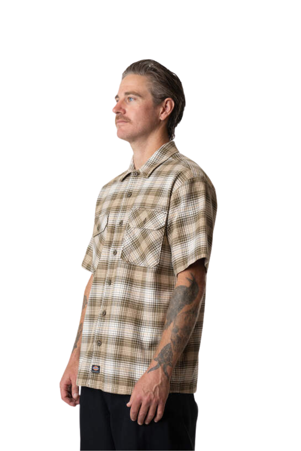 Dickies Mike Anderson Check Short Sleeve T-Shirt Dark Olive