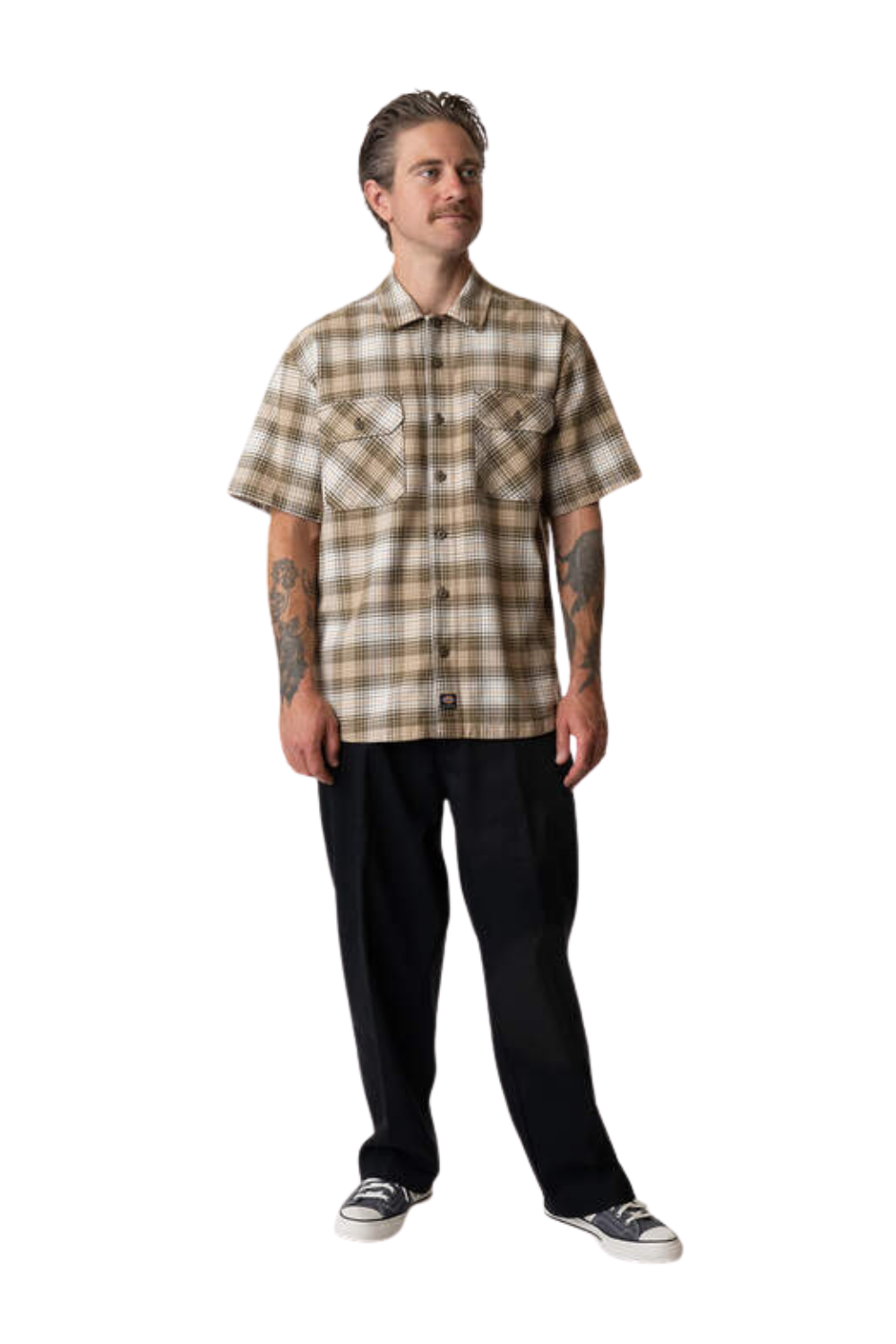 Dickies Mike Anderson Check Short Sleeve T-Shirt Dark Olive