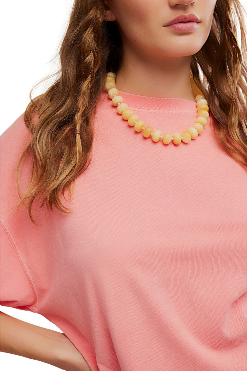 Free People Perfect Oversized T-Shirt Coral Crimson