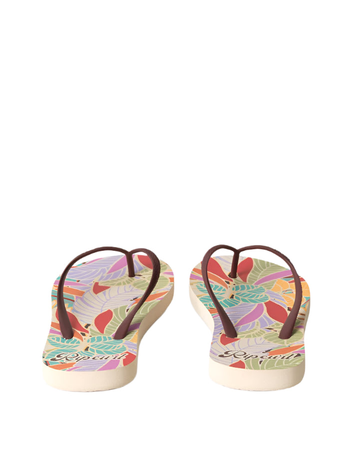 Rip Curl Mixed Bloom Open Toe Flip Flop Floral Brown