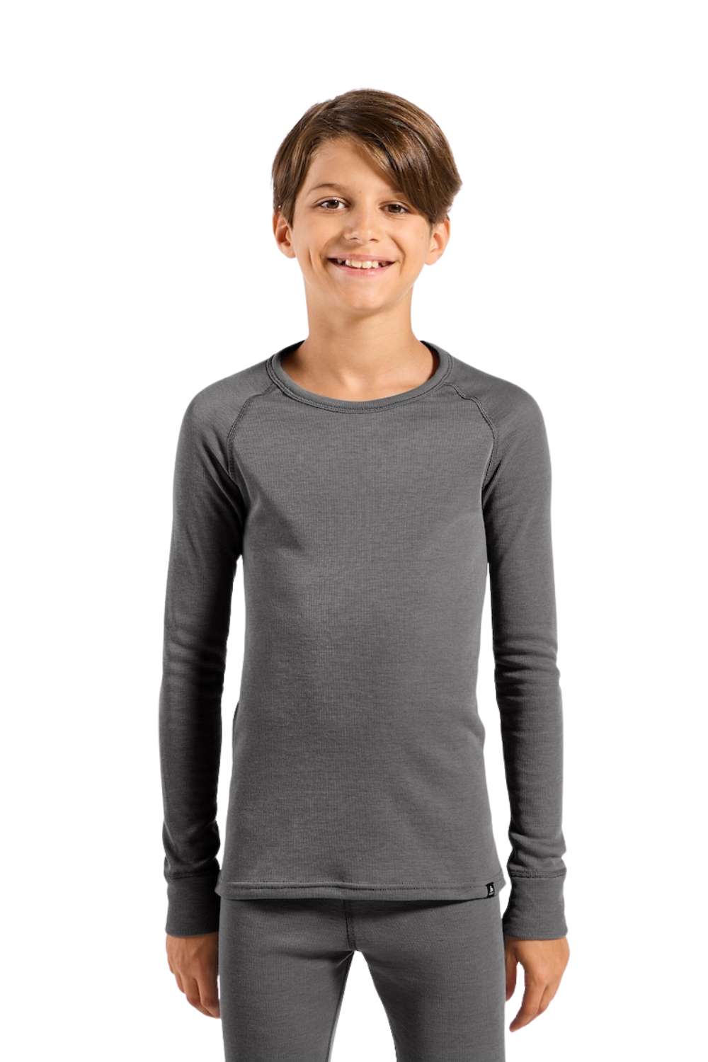 Odlo Active Warm Kids Base Layer Top Steel Grey Melange