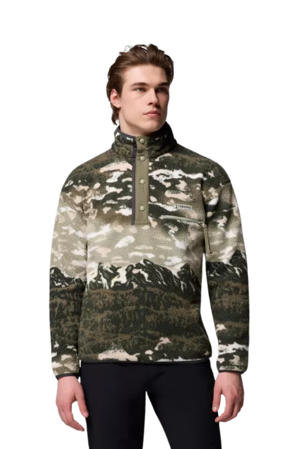Columbia Helvetia II Mens Printed Half Snap Fleece Safari Sisters