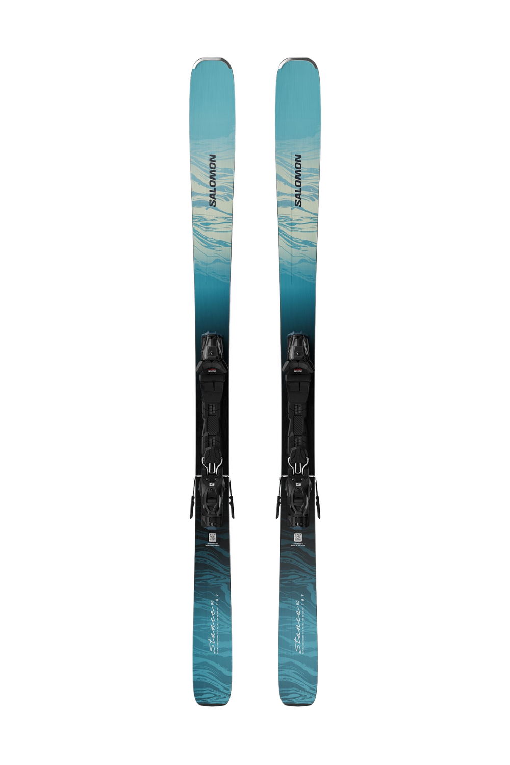 Salomon Stance 80 Womens Skis + M10 Gripwalk Binding Alaskan Blue/Porcelain/Lime Cream