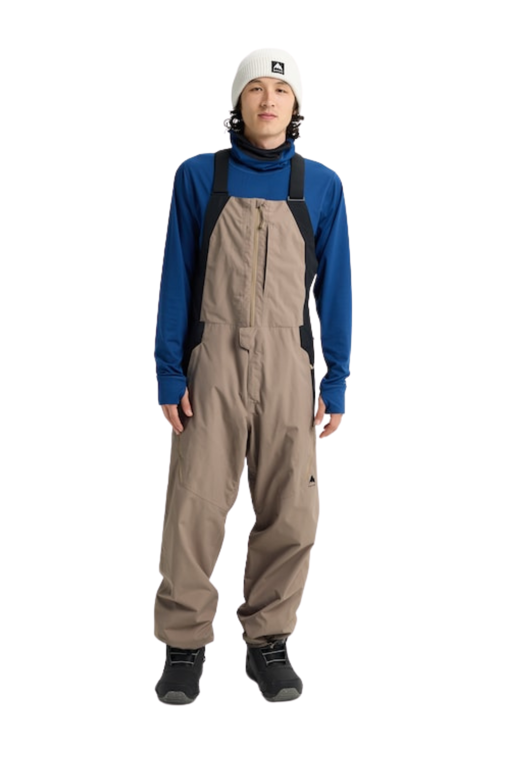 Burton Mens Reserve 2L Relaxed Bib Snow Pants Summit Taupe/True Black