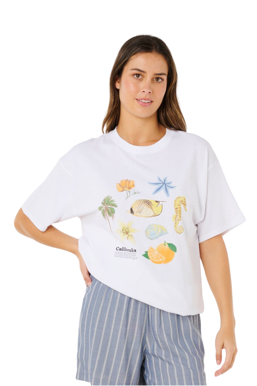 Rip Curl Poolside Heritage Womens T-Shirt Optical White