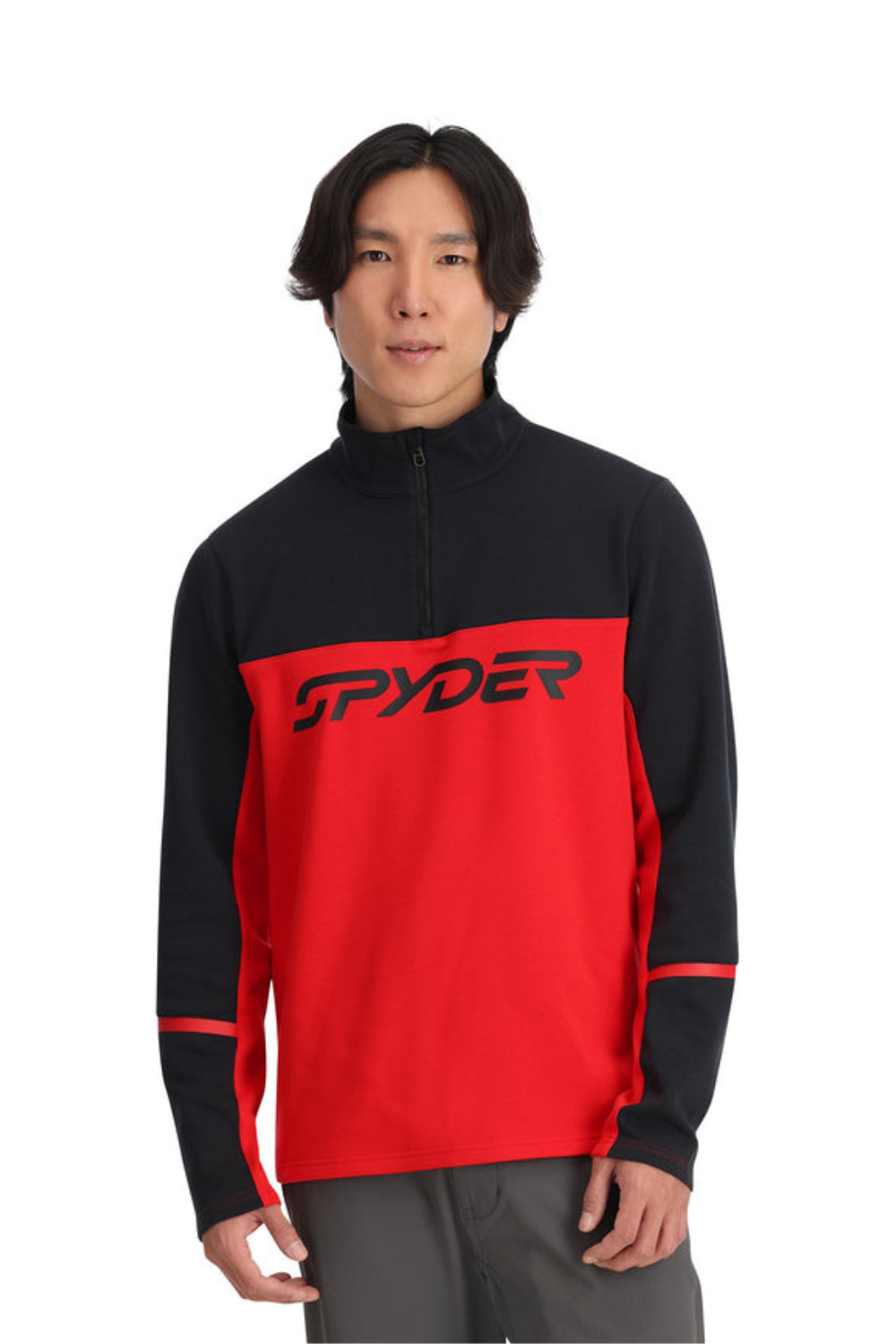 Spyder Mens Speed Half Zip Fleece Spyder Red