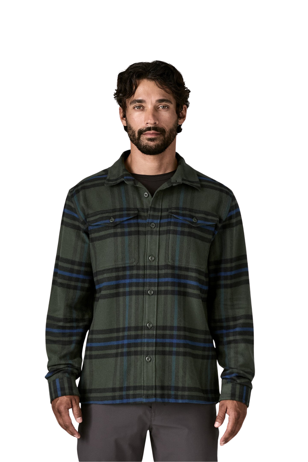 Patagonia Mens Fjord Flannel Shirt Old Growth Green