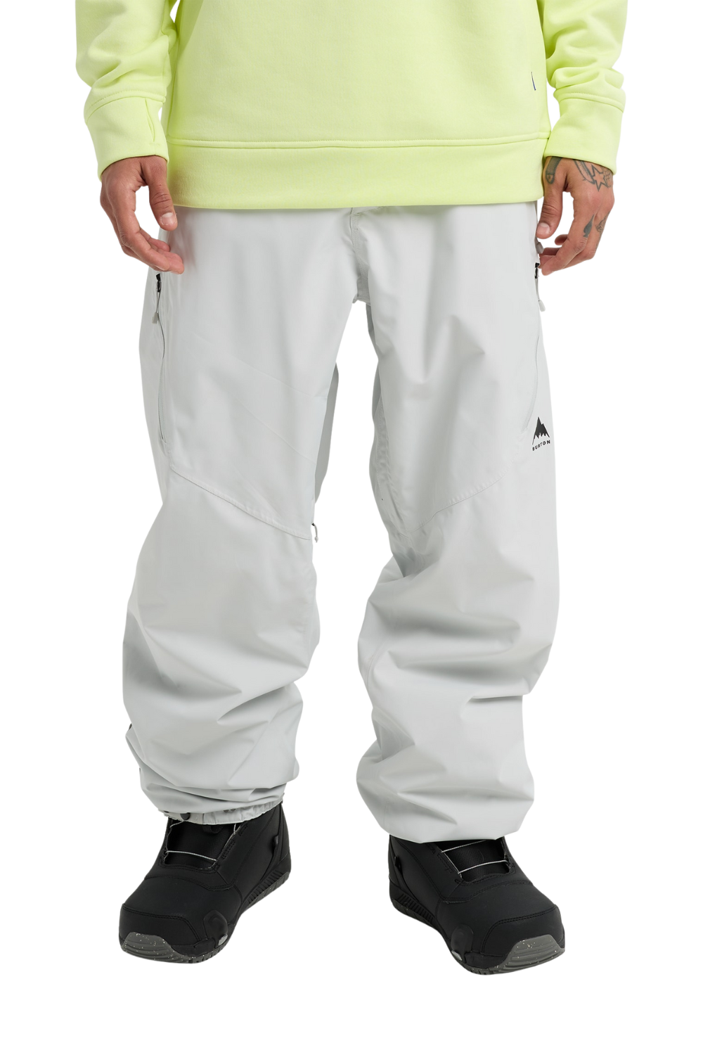 Burton Mens Reserve 2L Relaxed Snow Pants Gray Cloud