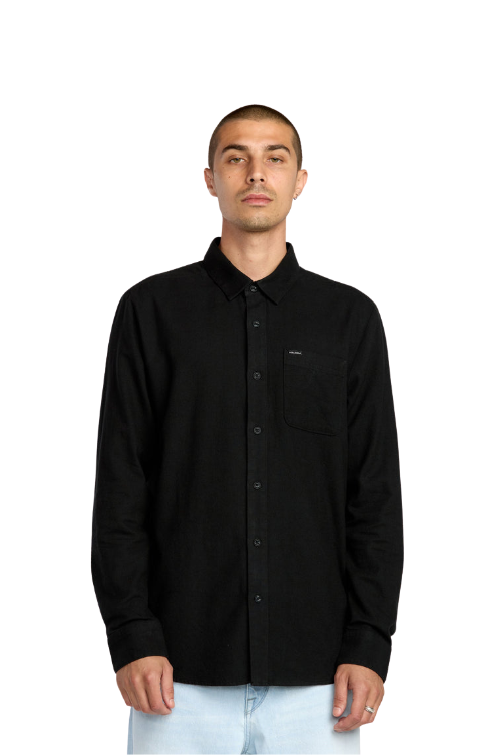 Volcom Caden Solid Long Sleeve Shirt Antique Black