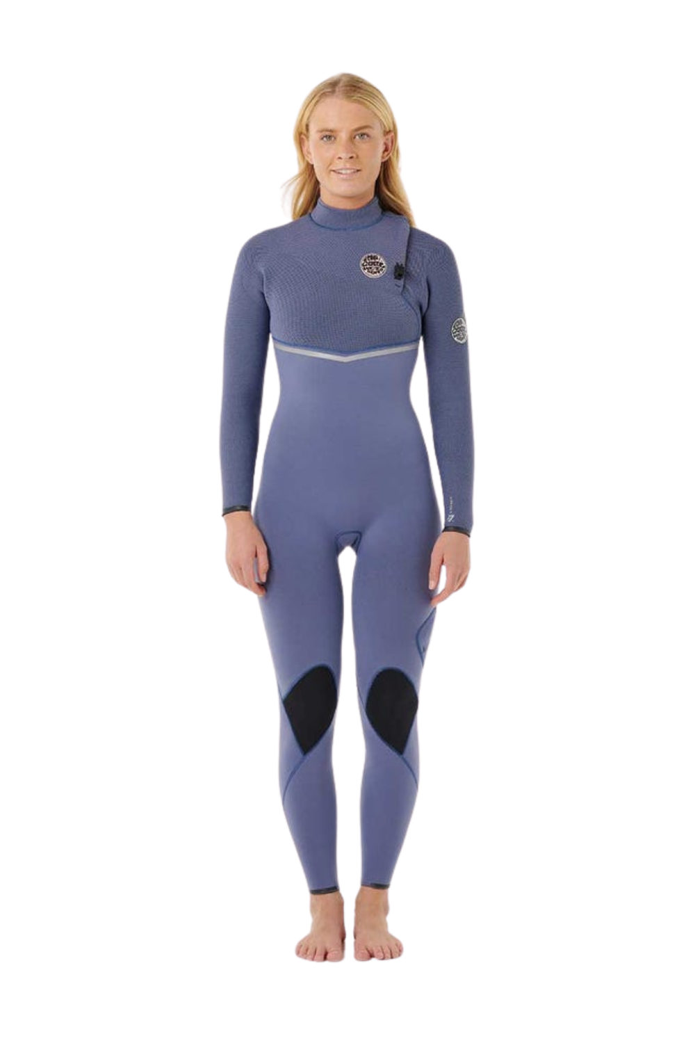 Rip Curl Womens E-Bomb 5/3Mm Zip Free Wetsuit Grey Blue