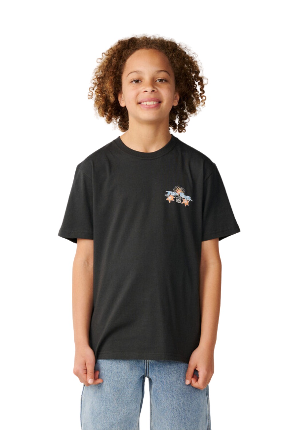 Rip Curl Hazed & Tubed Boys T-Shirt Washed Black