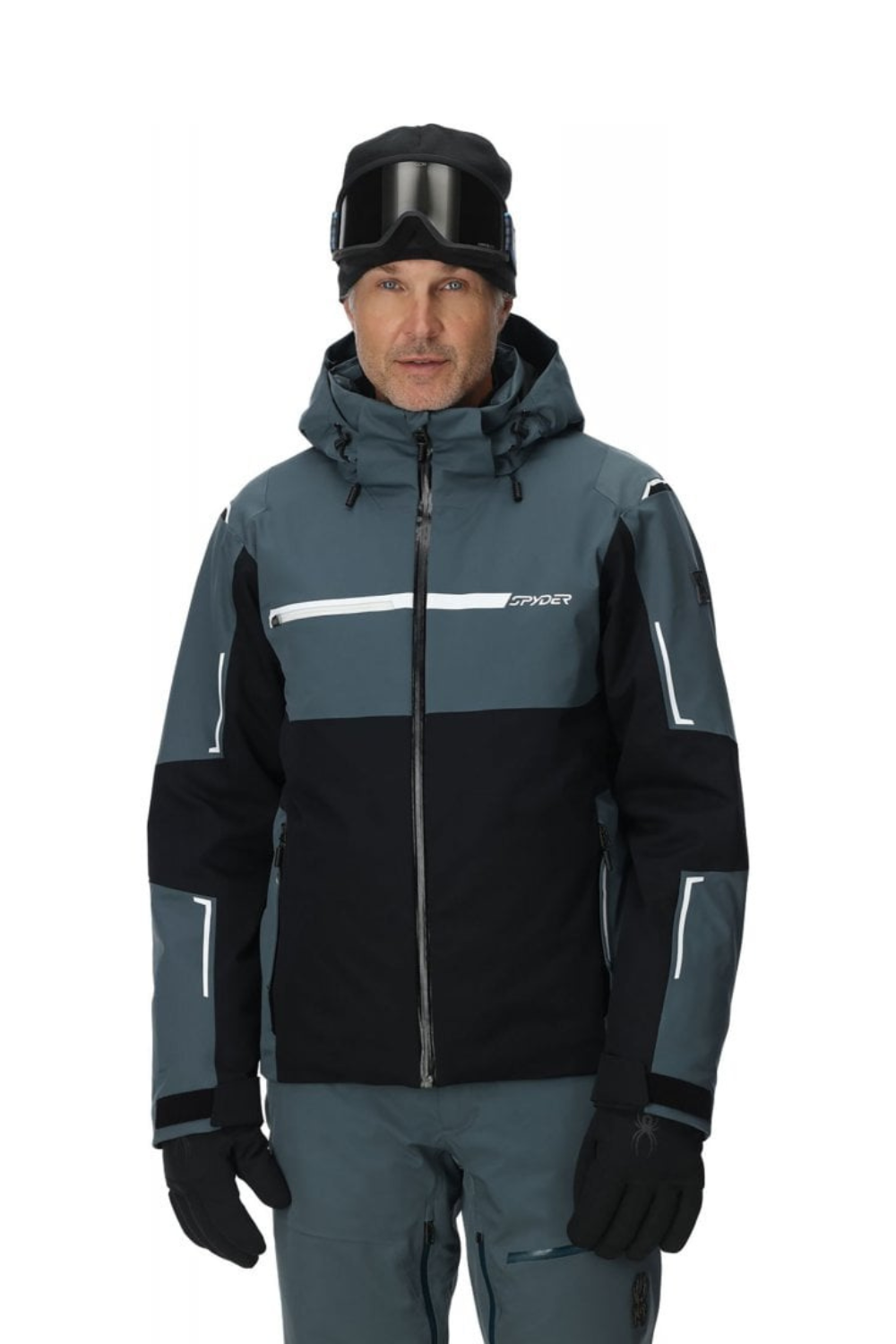 Spyder Mens Titan Insulated Snow Jacket Black/Slate Blue