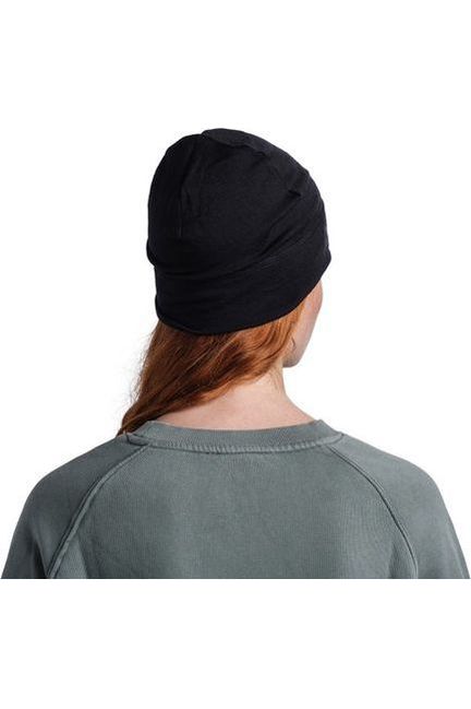 Buff Merino Lightweight Beanie Solid Black
