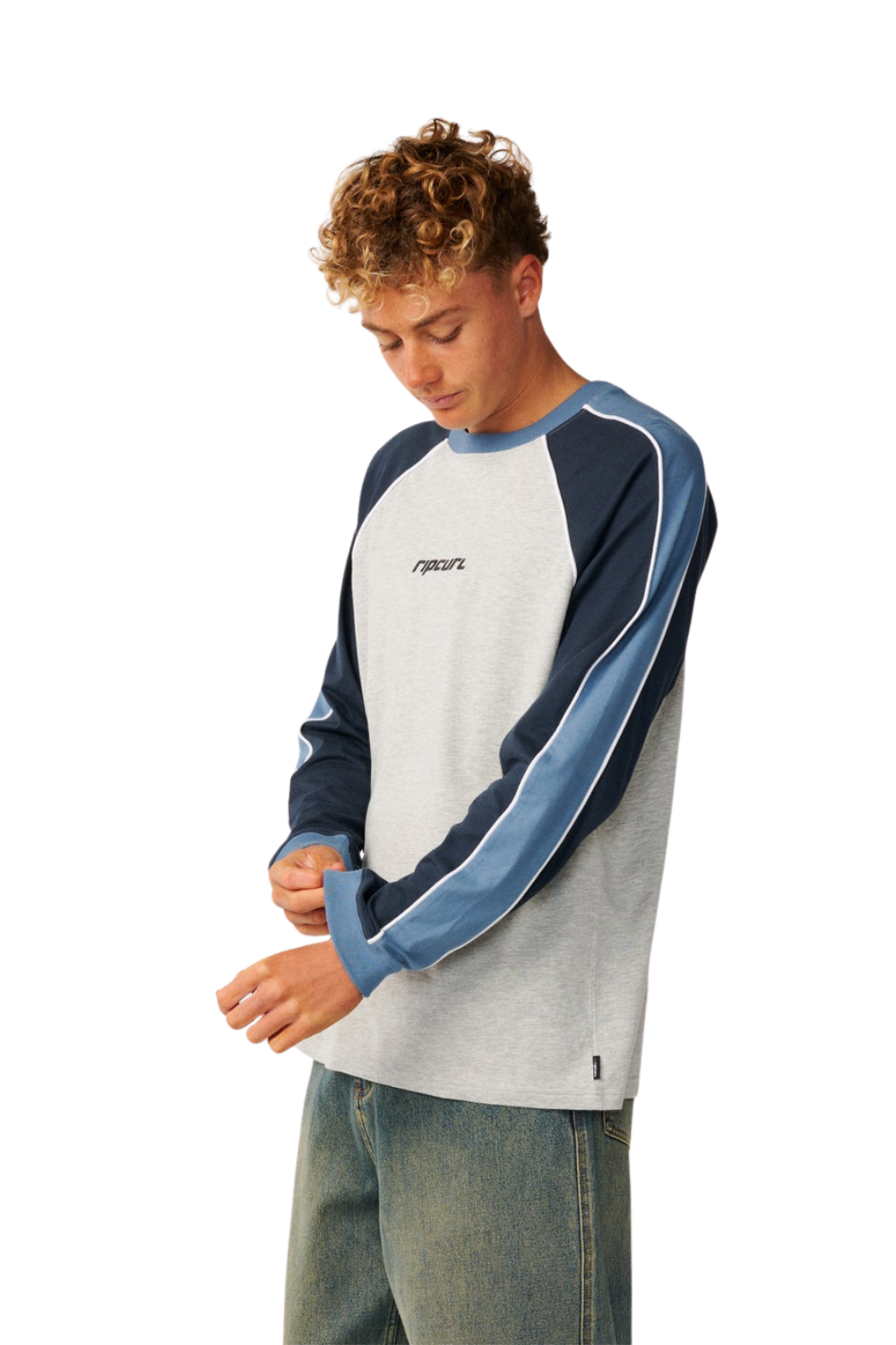 Rip Curl Archive Sandman Panel Mens Long Sleeve T-Shirt Grey Marle