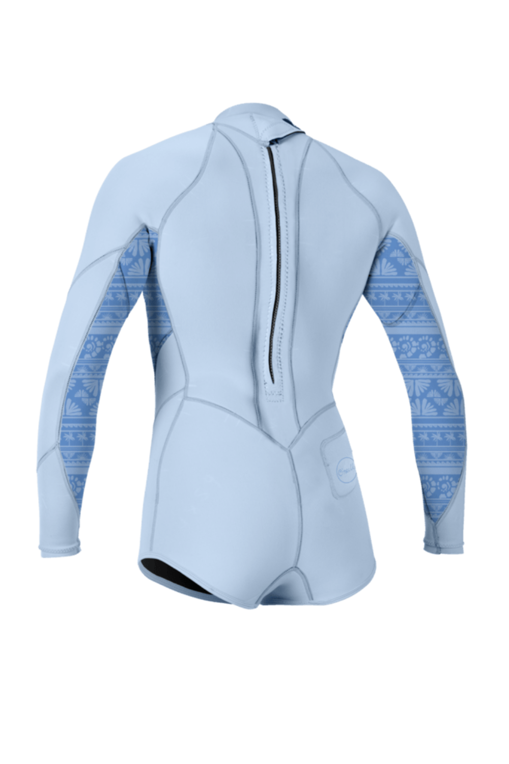 O'Neill Bahia 2/1mm Girls Spring Wetsuit Long Sleeve Back Zip Chambray Blue/Surf Abstract/Chambray Blue