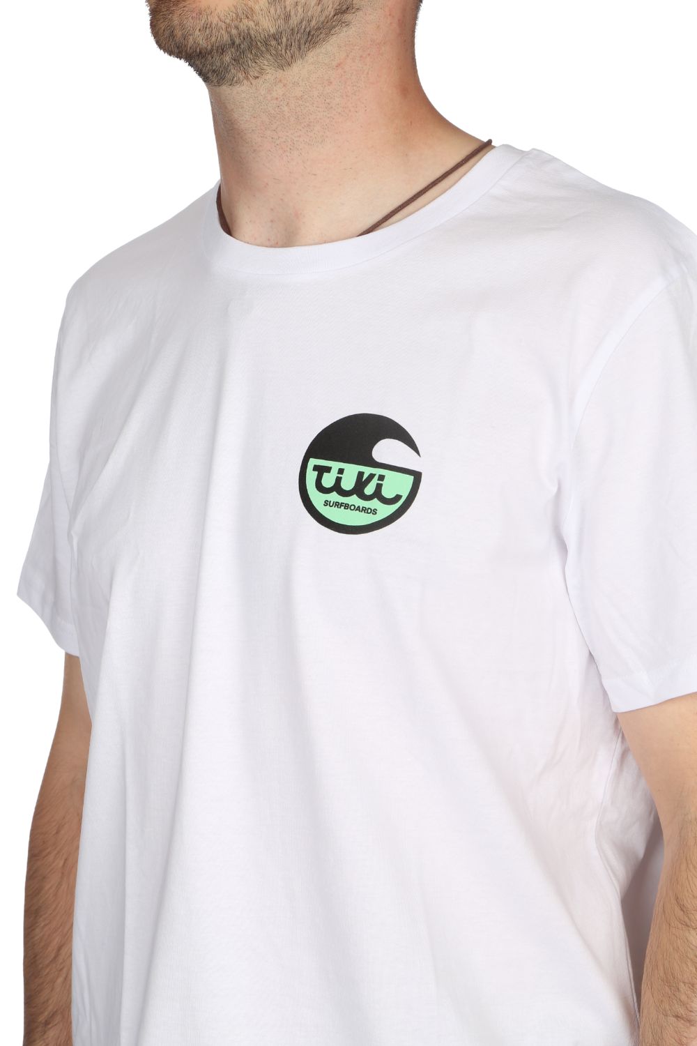 Tiki Surfboard Logo T-Shirt Vintage White