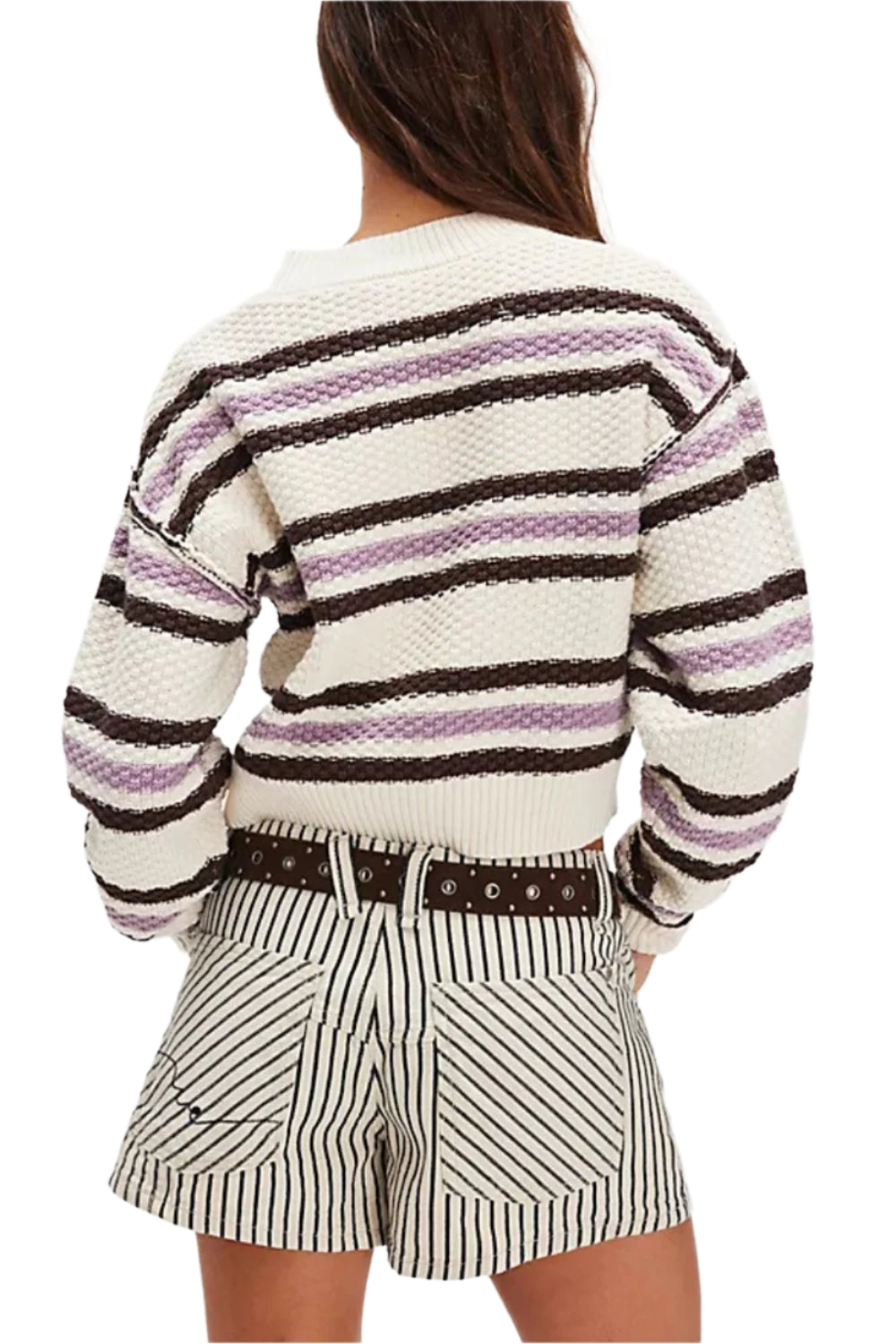 Free people Lila Stripe Cardi Ivory