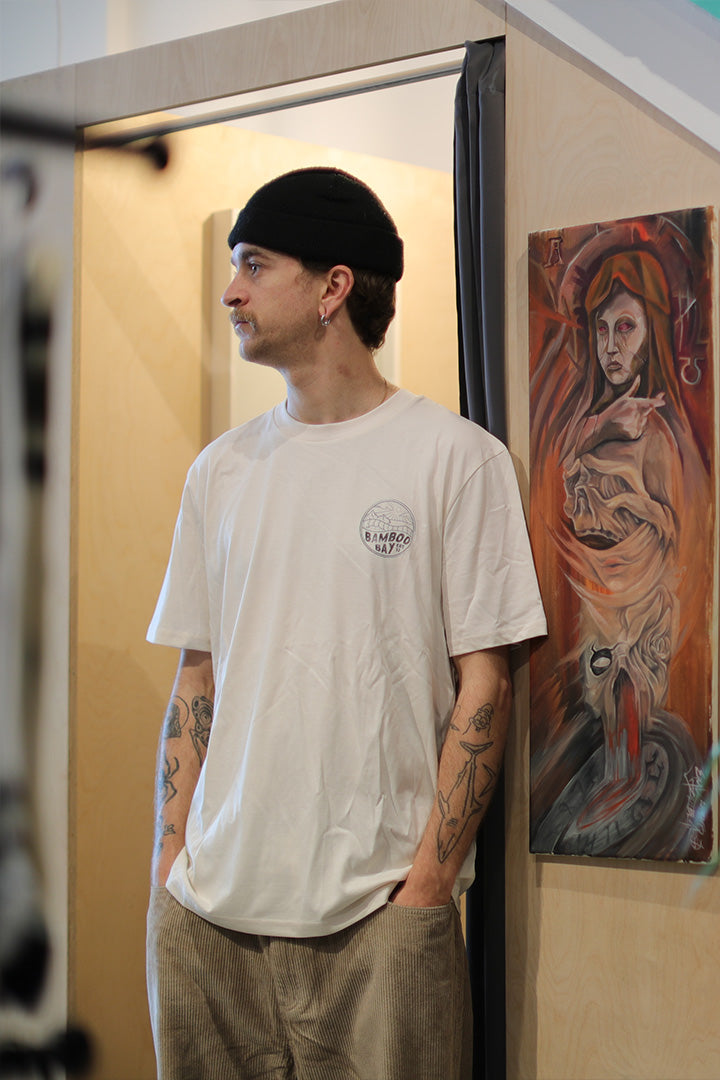 BamBooBay Mnt Badge Vintage T-Shirt White