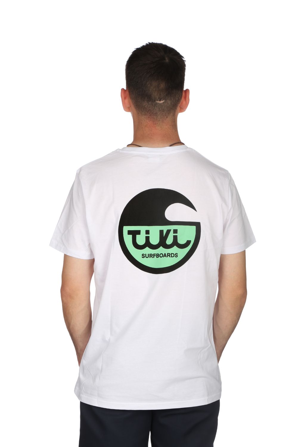 Tiki Surfboard Logo T-Shirt Vintage White