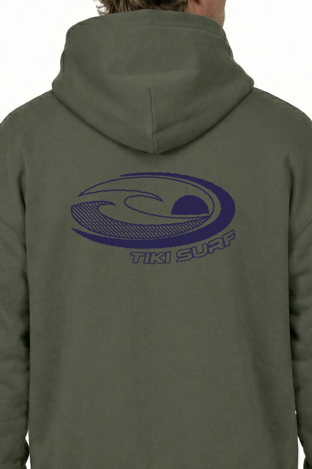 Tiki Last Wave Mens Hoodie Khaki