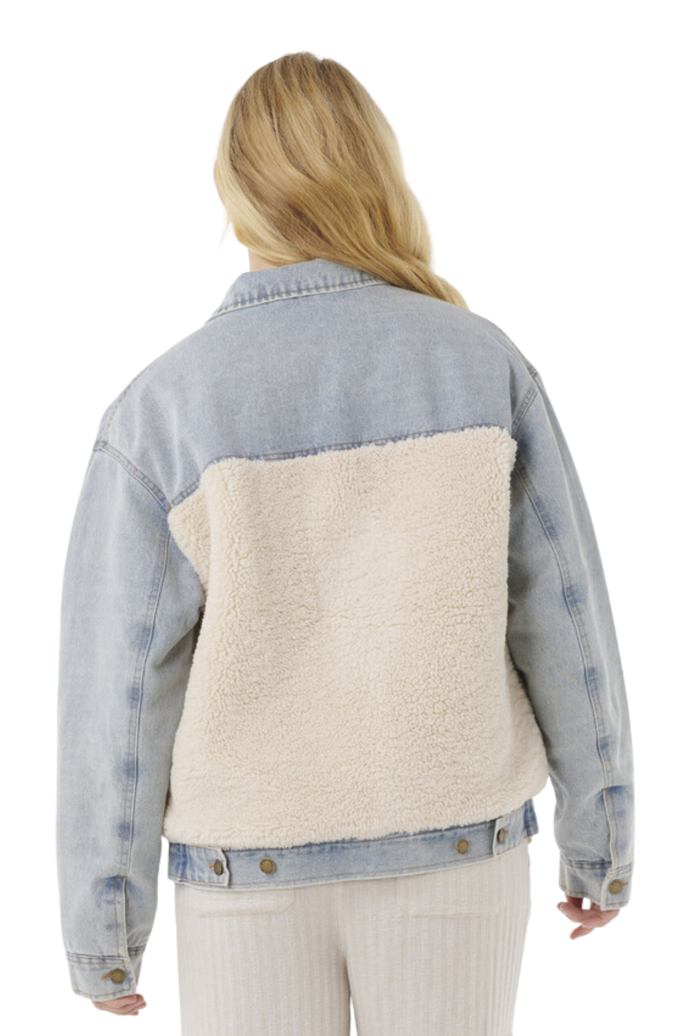 Rip Curl Cruisin Sherpa Denim Jacket Washed Blue