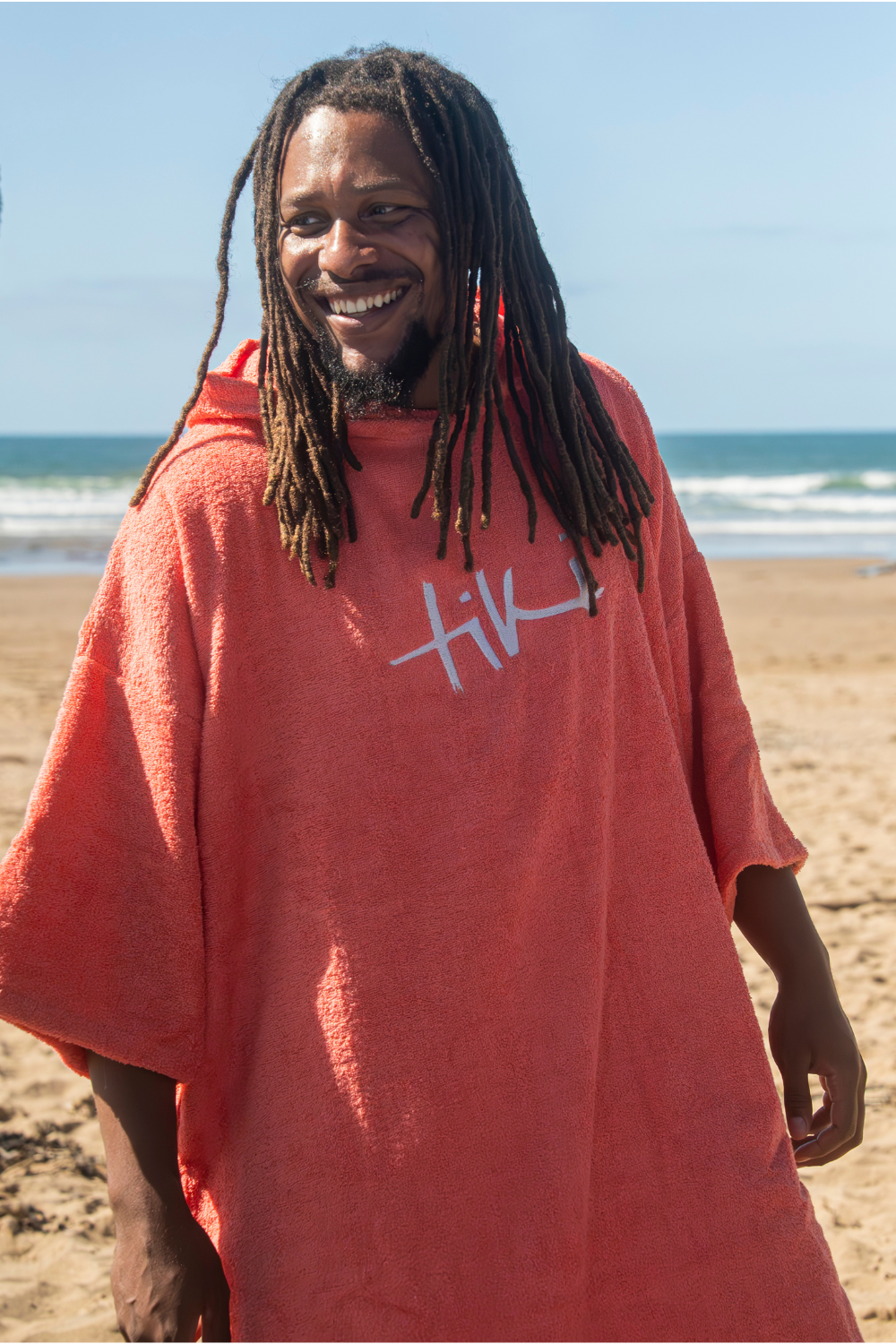 Tiki Adults Hooded Change Robe Living Coral