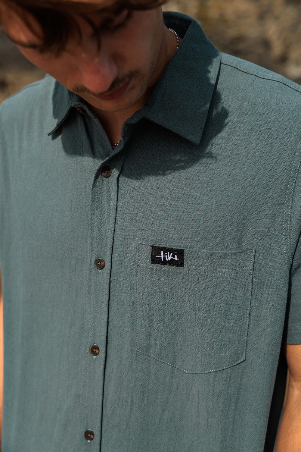 Tiki Shoreline Mens Shirt Seafoam