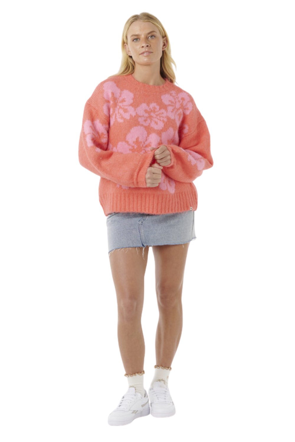 Rip Curl Hibiscus Heat Jacquard Crew Watermelon