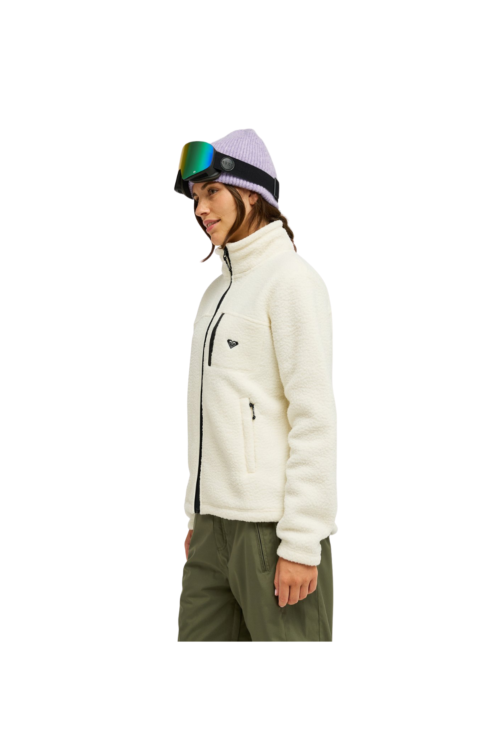 Roxy Alabama Womens Full Zip Fleece Jacket Whisper White