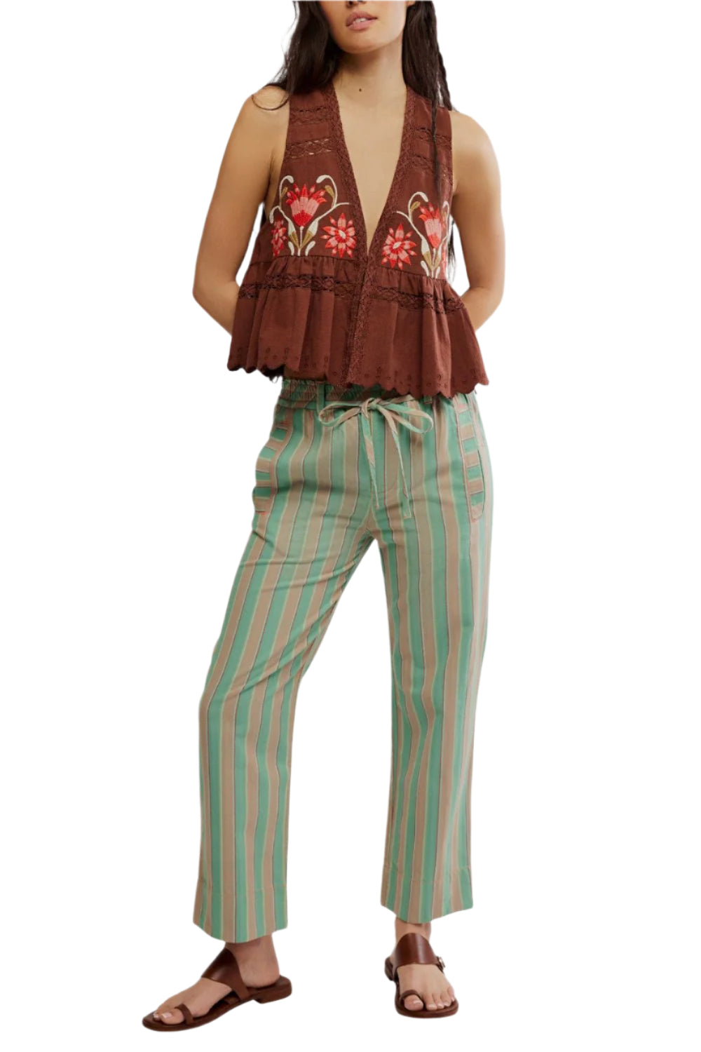 Free people Marielle Pull On Trouser Ginger Combo
