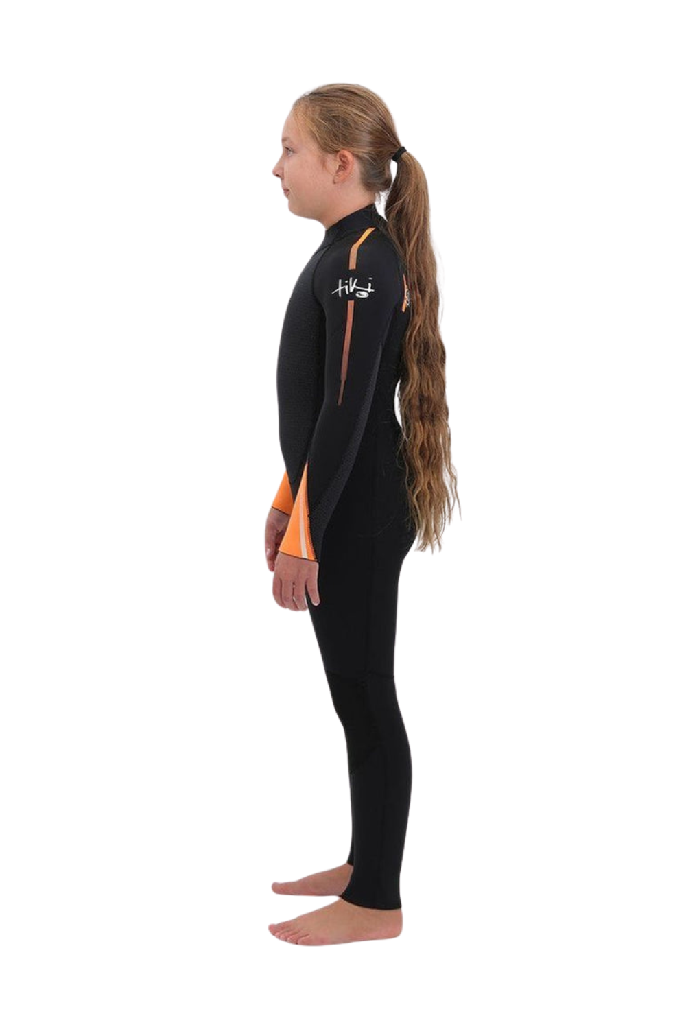 Tiki Tech 4/3mm Junior Wetsuit Back Zip Black/Orange