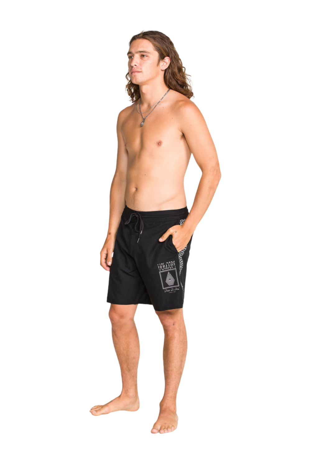 Volcom Yewster Loose Stoney Mens 18" Boardshorts Black