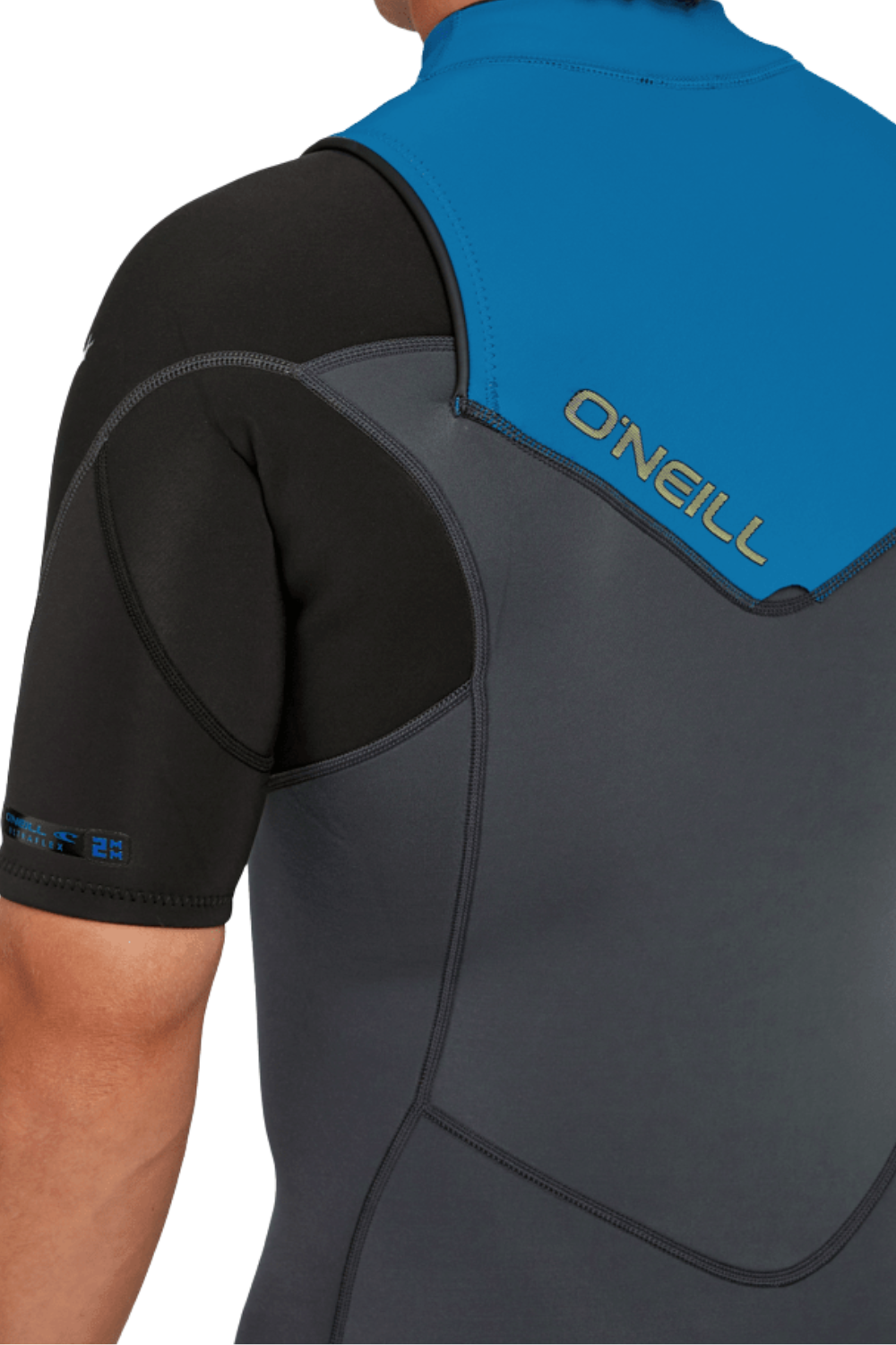 O'Neill Hammer 2mm Mens Spring Wetsuit Short Sleeve Chest Zip Graphite/Black/Ocean