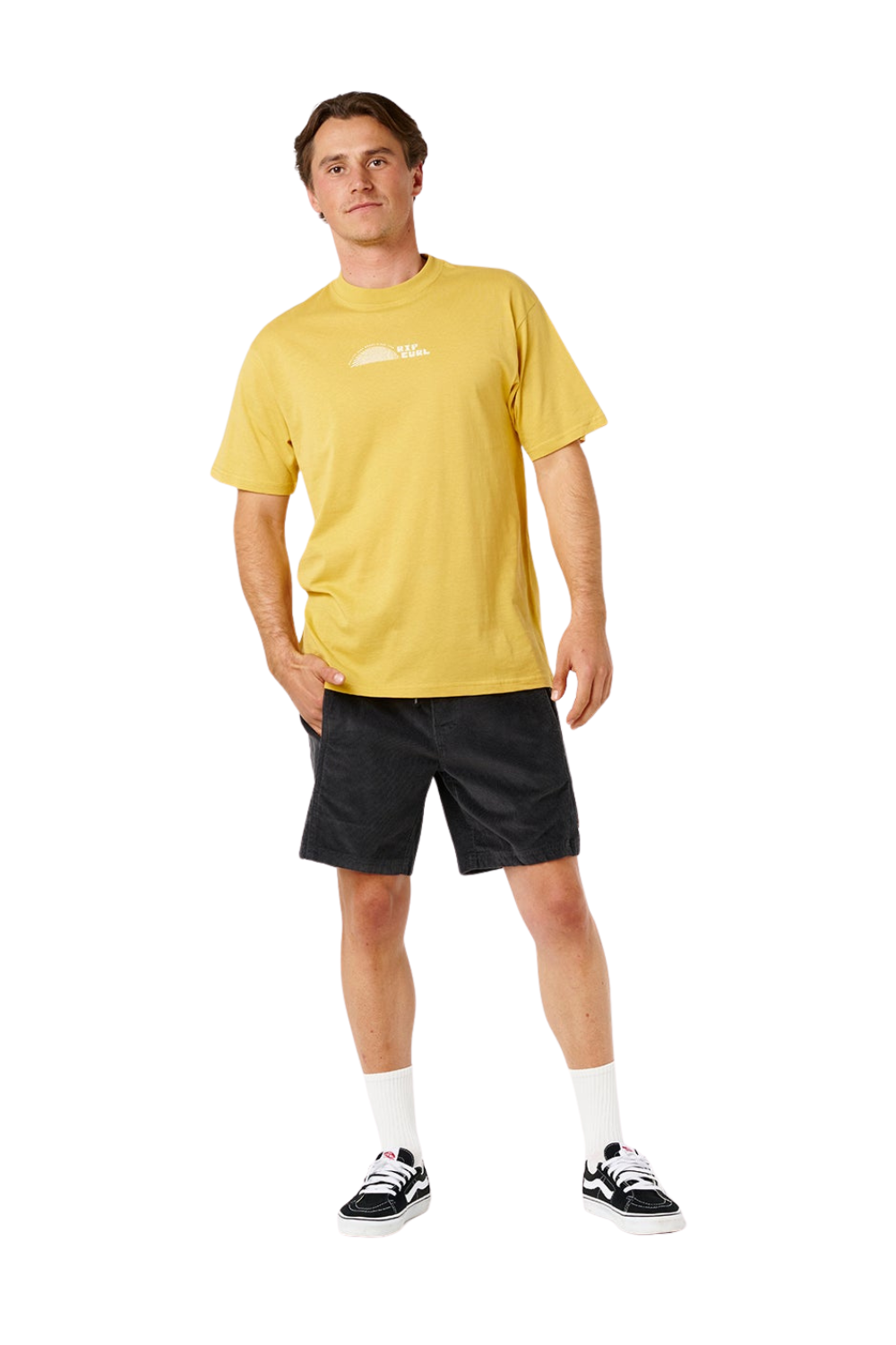 Rip Curl Artist Of The Search Thumb Print Mens T-Shirt Ochre