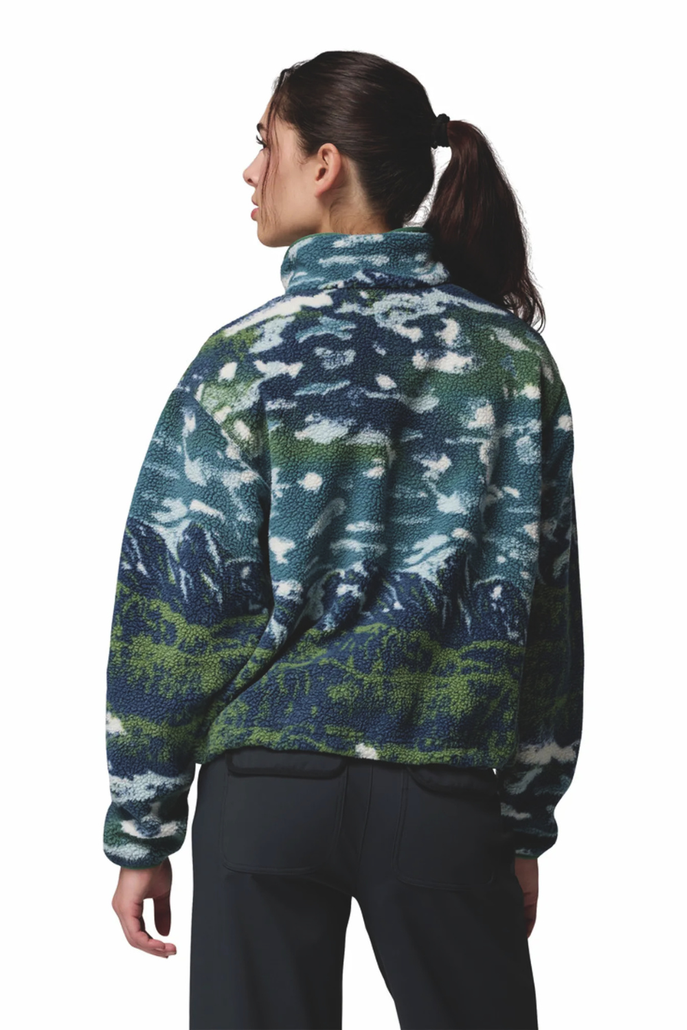 Columbia Helvetia II Printed Cropped Half Snap Fleece Everblue Sisters Rain Forest