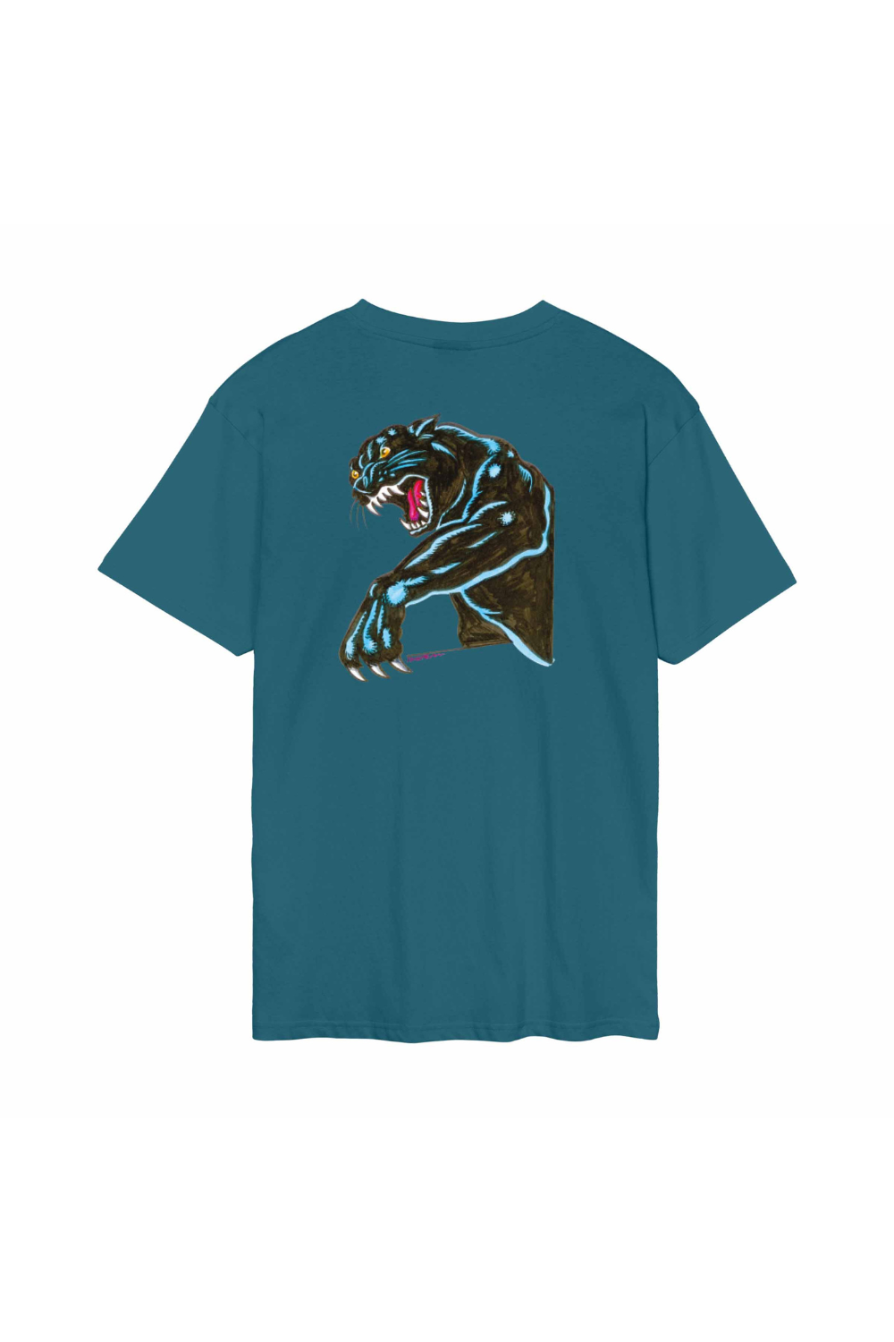 Santa Cruz Natas Sketch Panther Mens T-Shirt Teal
