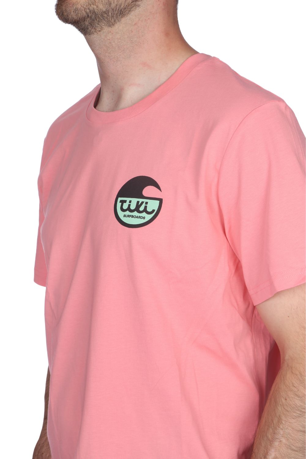 Tiki Surfboard Logo T-Shirt Logo Pink