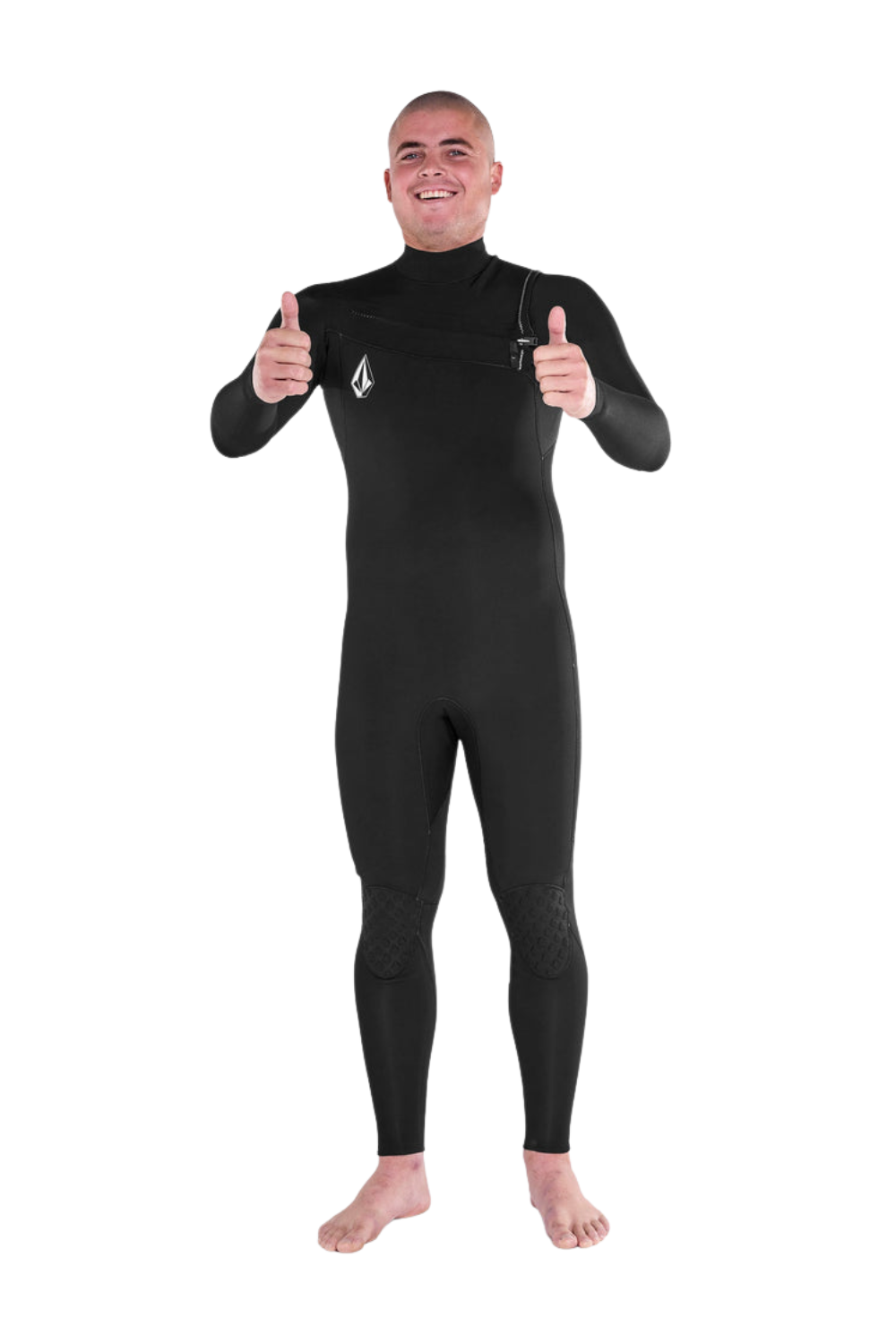 Volcom Mens Modulator 3/2mm Chest Zip Wetsuit Black