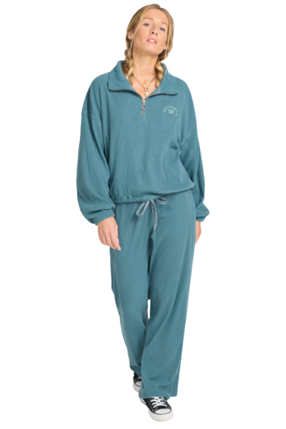 Billabong Coffee Time Rib Knit Top Slate Blue