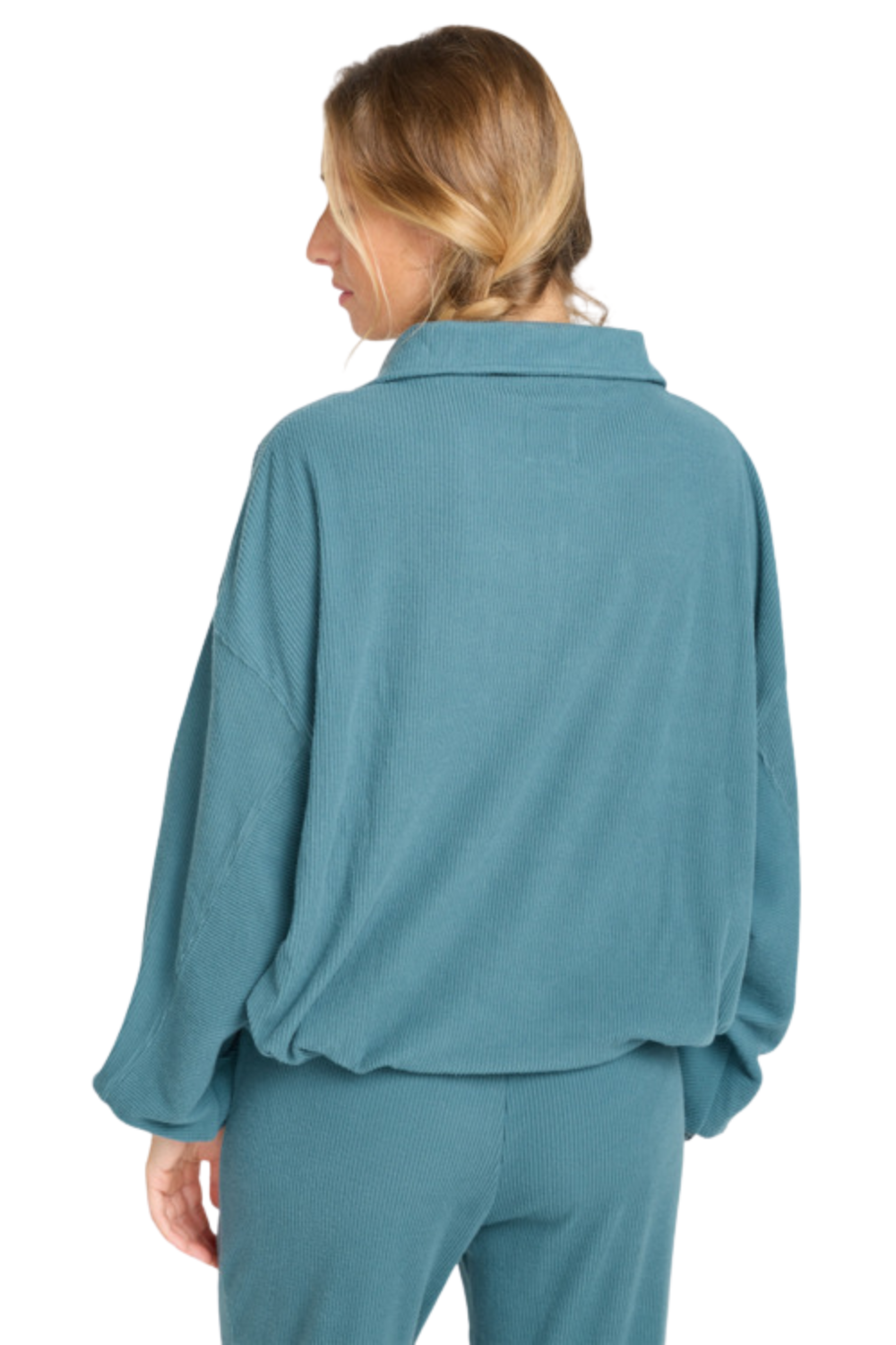 Billabong Coffee Time Rib Knit Top Slate Blue