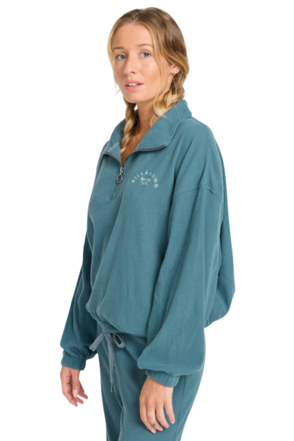 Billabong Coffee Time Rib Knit Top Slate Blue