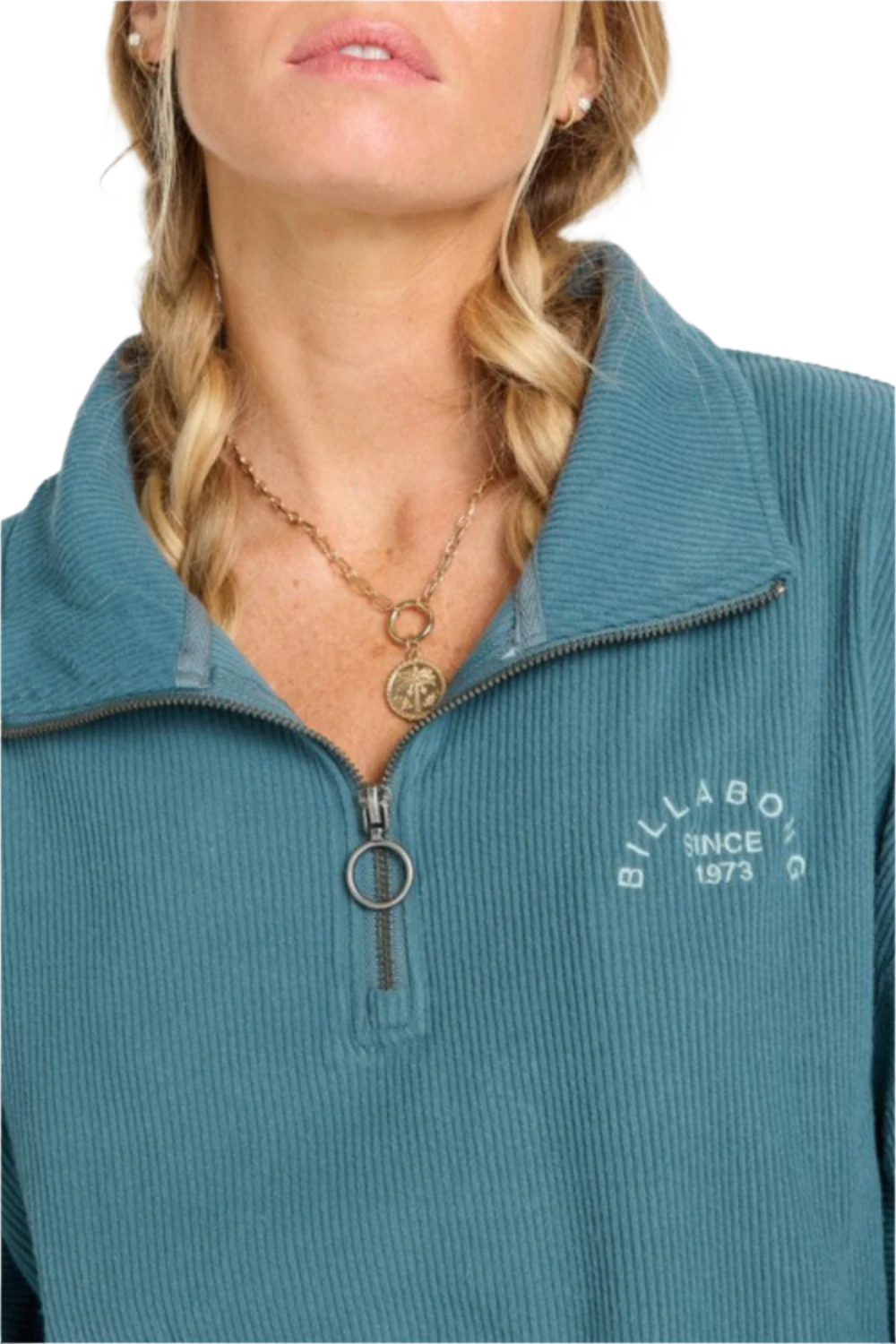 Billabong Coffee Time Rib Knit Top Slate Blue