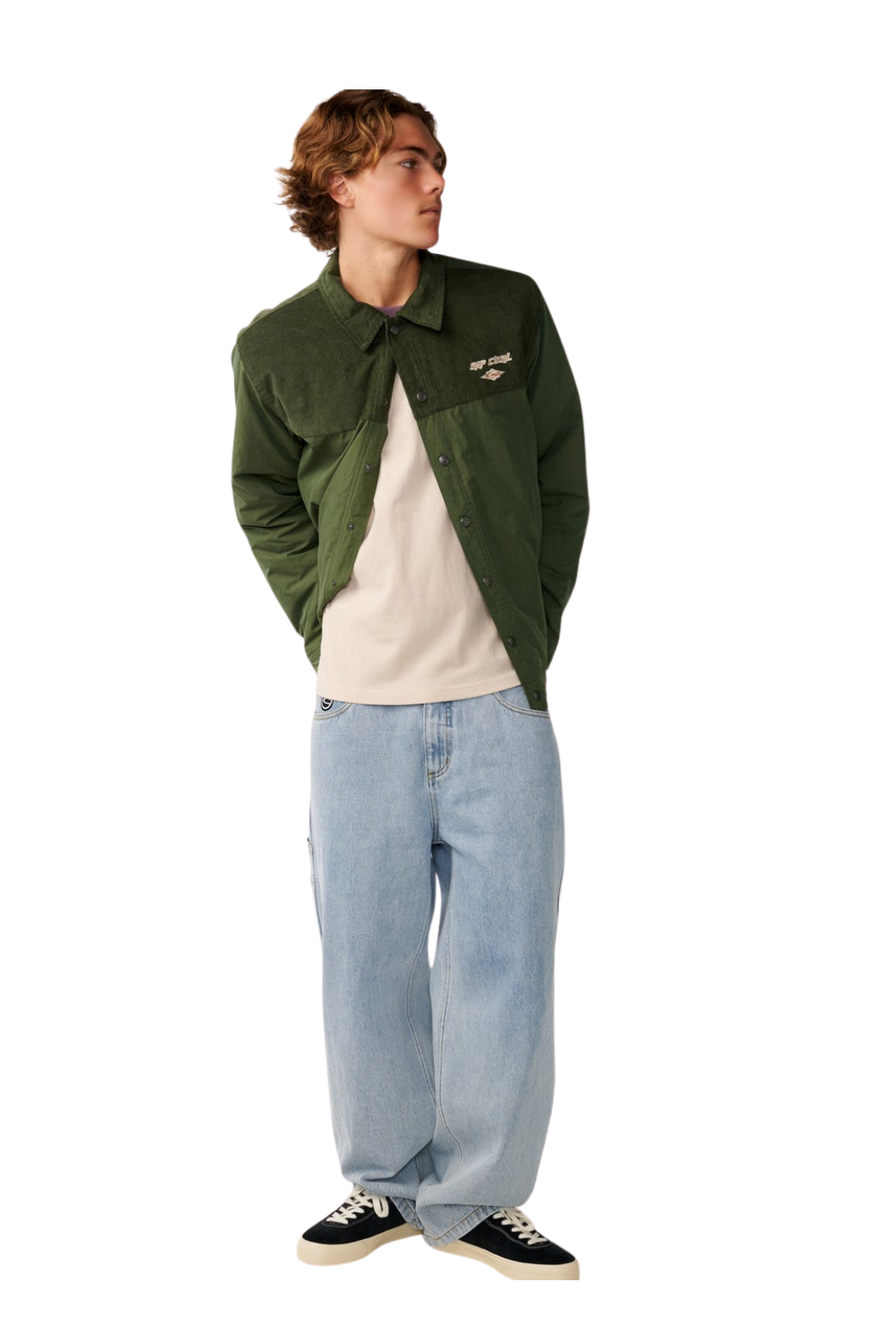 Rip Curl Classic Surf Mens Cord Puffer Jacket Dark Olive