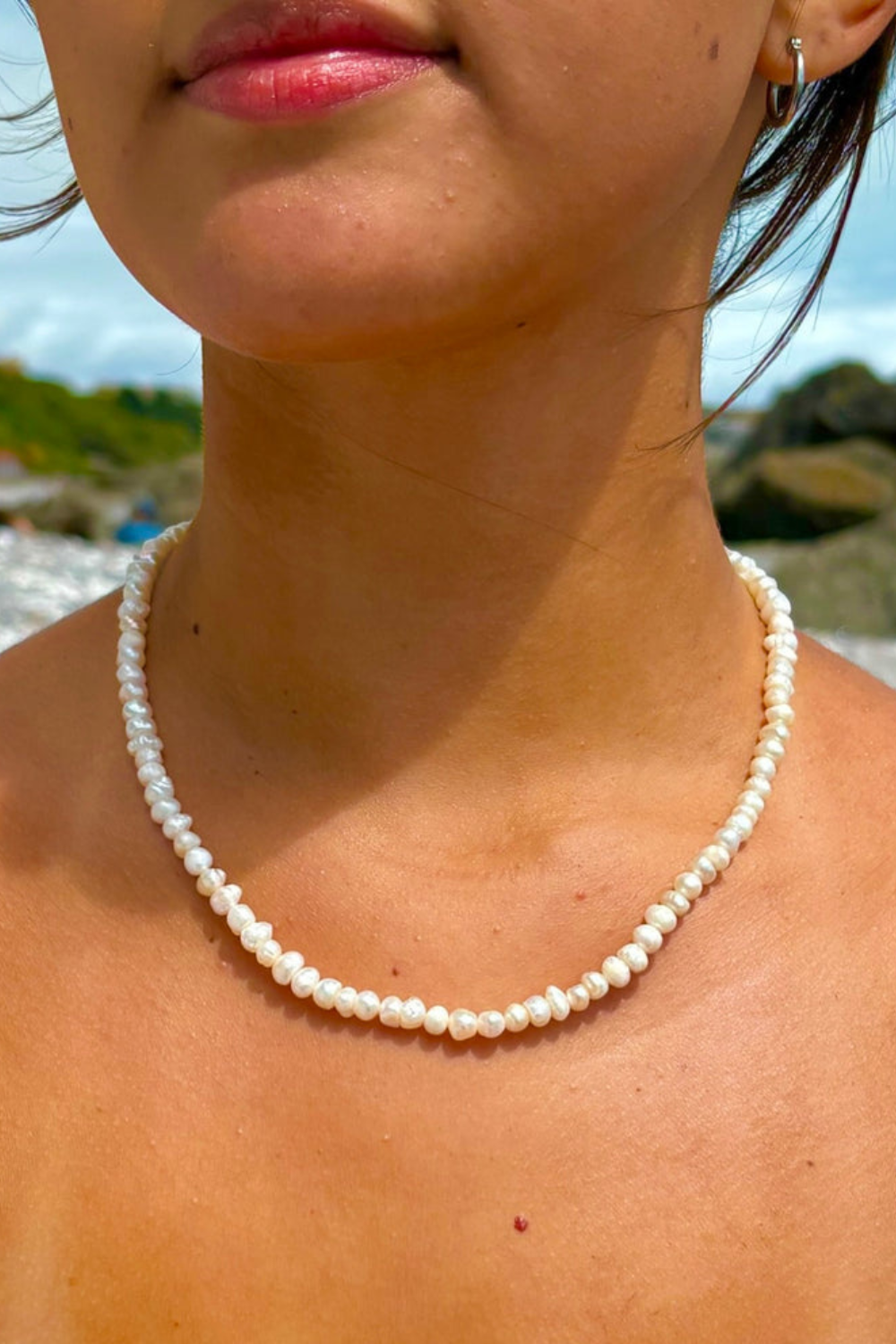 Ocean Jewel Freshwater Pearl Necklace Gold Closure