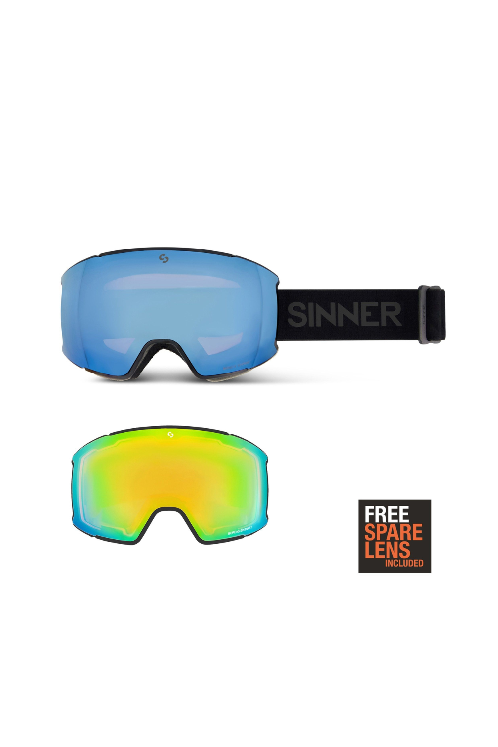 Sinner Boreas Snow Goggles Matte Black